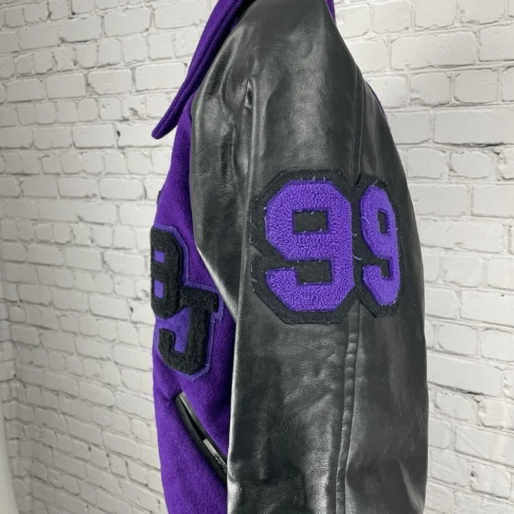 VTG Awards USA Purple Wool Snap Button Retro Varsity Band Jacket Size Medium M